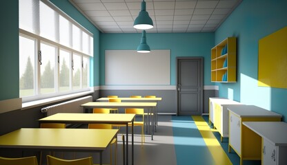 Wall Mural - a modern classroom with beautiful colors