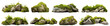 © Yeti Studio - Set of moss-covered rocks in natural settings, cut out