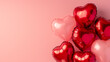 red and pink heart-shaped balloons. St. Valentine's background
