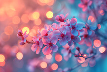 A Soft Blur Of Pastel Pink And Baby Blue Light Circles Gently Overlapping In A Dreamy Bokeh Effect