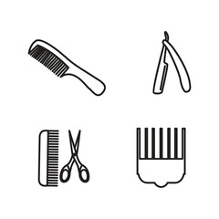 Poster - barbershop kit icon logo design vector