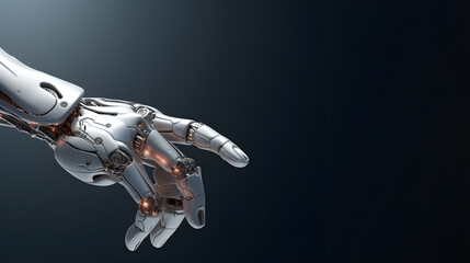 Wall Mural - humanoid robot hand pointing with finger