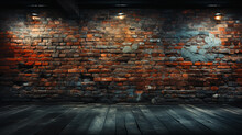Darkroom Brick Wall Grunge Texture Background AI-generated Image