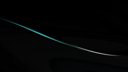 Wall Mural - Simple blue wave line flowing on black background. Simple loop able background