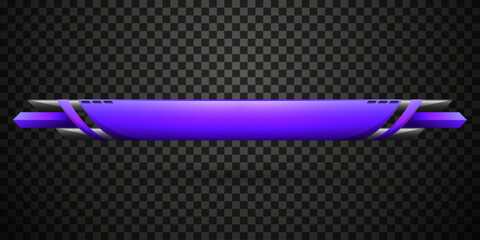 Wall Mural - game title lower third banner with purple and metallic border for game ui designs