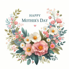 Wall Mural - Mother's day greeting card with beautiful blossom flowers