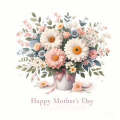 Wall Mural - Mother's day greeting card with beautiful blossom flowers