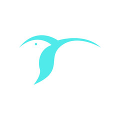 Poster - long beak hummingbird icon logo vector