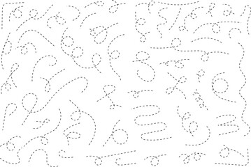 Wall Mural - Hand drawn curve dotted line vector.