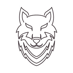 Wall Mural - wolf head line icon logo vector