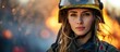 © AkuAku - Attractive woman working as a firefighter.