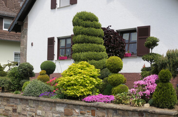 Canvas Print - Garten an einem Haus