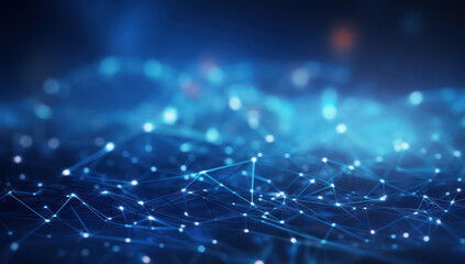 Abstract Connectivity: Futuristic Network Structure in Blue