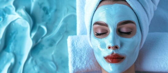 Canvas Print - Masked woman in spa beauty salon