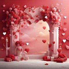 Wall Mural - valentine day background