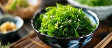 Bowl Of Seaweed Salad From Japan.