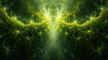  A Computer Generated Image Of A Green And Yellow Fractal Pattern In The Center Of The Image Is A Green And Yellow Fractal Pattern In The Middle Of The Center Of The Image.