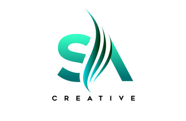 Wall Mural - sa sa alphabet letter logo design idea concept for business or personal brand identity icon vector