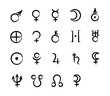 © Michaela Pilch - Full editable set of zodiac signs. Astrology.