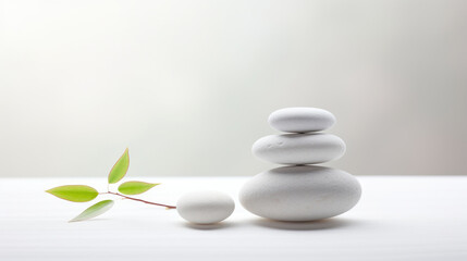 Smooth stones stacked in balance, tranquility and meditation. Zen background