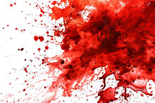 A Splash Of Red Blood On A Transparent Background