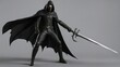  A mysterious and dangerous assassin with a mask, a cape, and a knife. He lurks in the shadows,  