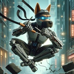 future ninja dog AI generative 