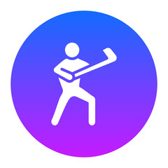 Sticker - golf player icon of physical fitness iconset.