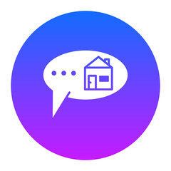 Sticker - House Chat Icon of Real Estate iconset.