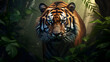 Crouching tiger the tiger sneaks up on prey head close up generative ai,,
The Close-Up Artistry of a Crouching Tiger on the Prowl