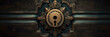The master key hole. Security, vault, safe keeping concept. keyhole of old door or chest. Hand edited generative