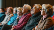 Audience of Seniors Attentively Watching a Presentation