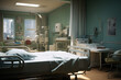 © My Beautiful Picture - Hospital room with a patient bed. Medical world, event related to care, medical news, hospitalization of a patient, nursing home.