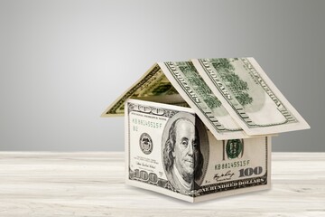 Canvas Print - Money house real estate model