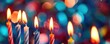 Colorful happy birthday candles close-up