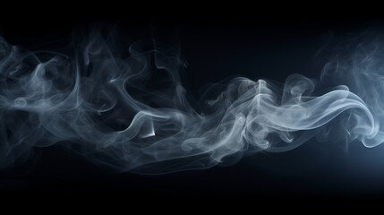 Wall Mural - Smoke is visible in the spotlight on a black background.