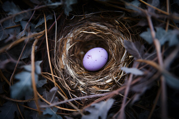 egg nest, birds  nest with a coloorful egg, eggs, birds egg, bird laying egg