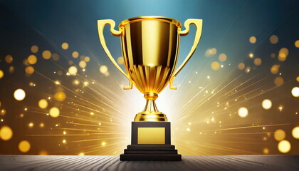 Wall Mural - gold trophy best champion award on success prize winne
