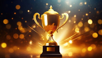 Wall Mural - gold trophy best champion award on success prize winne