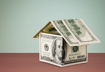 Canvas Print - Money house real estate model