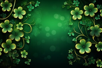 St Patrick background with shamrocks