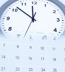 Wall Mural - clock face and calendar composite