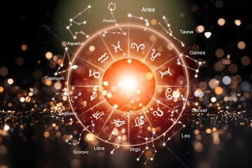 Wall Mural - zodiac horoscope abstract circle astrology concept