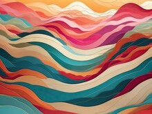 Wave Line Japanese Style Background. Japanese Elegance Fused With Dynamic Wave Lines For A Stylish Backdrop