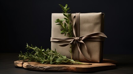 an elegantly wrapped birthday gift on a clean, light surface.