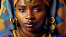 Generate AI Black African Tribal Warrior Close Up Shot