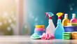 Creative composition of cleaning products and appliances for housework