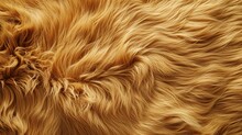 Lion Wool Wildlife Animal Soft Fur And Long Hair Texture Background Golden Brown Color For Fashion Coat 