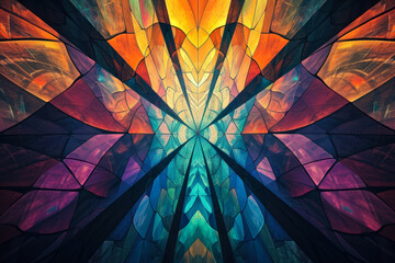 Wall Mural - abstract multi-colored background from geometric shapes fractal