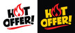 © Kiselov - Special fiery Offer, Hot Sale banner or sticker design template, discount tag. Vector on transparent and black background